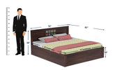 Dotwork Solid Sheesham Wood Bed With Box Storage (King Size, Walnut Finish)